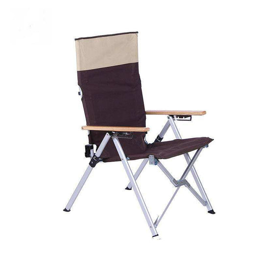 Portable Aluminum Camping Chair With Wood Armrest