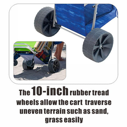Multipurpose Foldable Beach Trolley with Rubber Tread Wheels