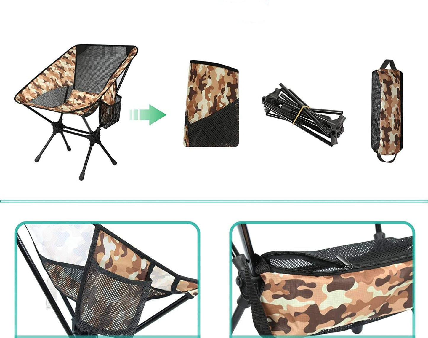 Foldable Aluminum Camping Beach Chair