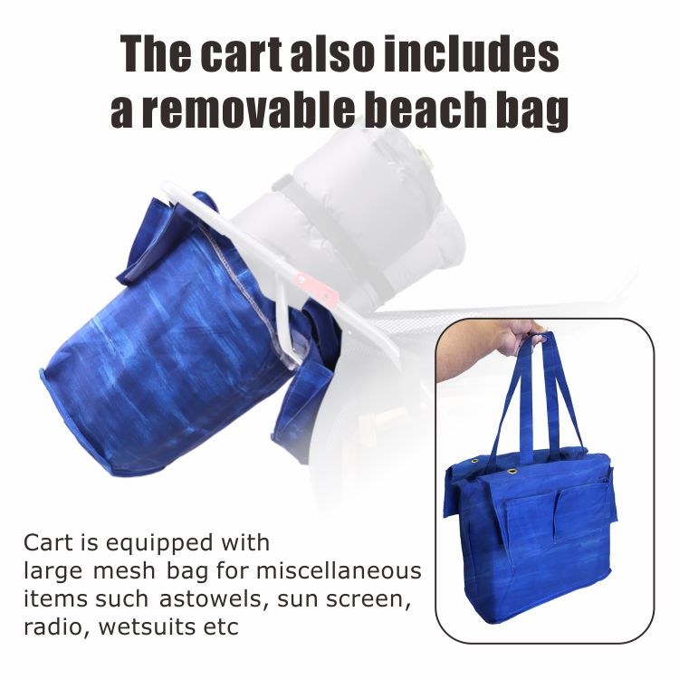 Multipurpose Foldable Beach Trolley with Rubber Tread Wheels
