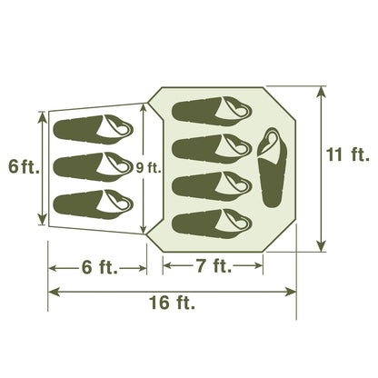 8 Person 2 Rooms Family Tent