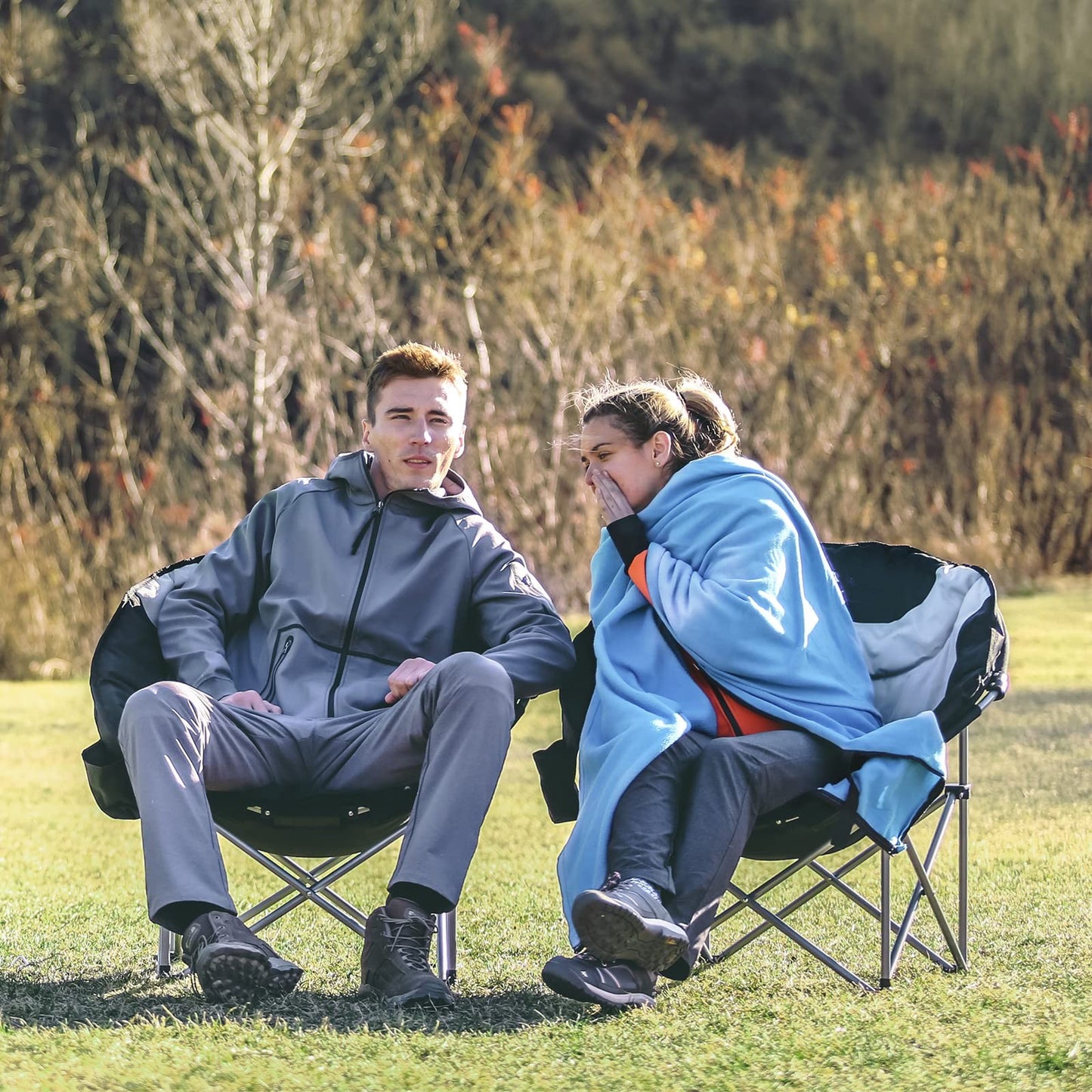 Oversize Folding Moon Chair with Soft Padded